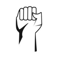 verheven vuist - symbool van zege, kracht, macht en solidariteit vlak icoon voor apps of websites. vector