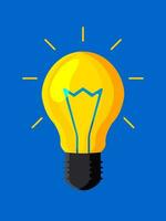 de geel licht lamp Aan de blauw verticaal poster gloeit. creatief idee concept. vector. vector