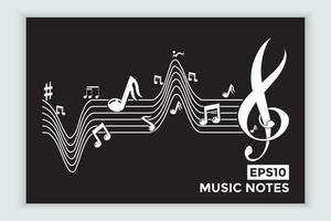 muziek- schaal of muziek- Notitie teken of symbool. musical schaal pictogrammen element vector voor banier materiaal, achtergrond.