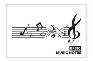 muziek- schaal of muziek- Notitie teken of symbool. musical schaal pictogrammen element vector voor banier materiaal, achtergrond.