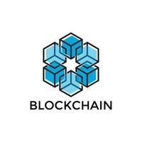 blockchain icoon ontwerp, cryptogeld, vector digitaal logo