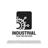 industrieel logo met uitrusting concept. bouwkunde en monteur teken of symbool. technologie icoon -vector vector