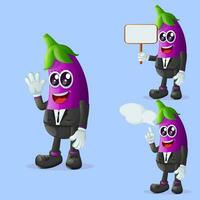 schattig aubergine tekens in reclame vector