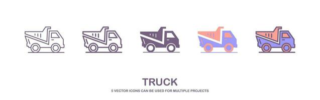 stijf dump vrachtauto voertuig bouw icoon. illustratie van een halen vrachtauto of stijf dump vrachtauto gebruikt voor mijnbouw en zware uitvoering bouw omgevingen. geïsoleerd Aan wit achtergrond. vector