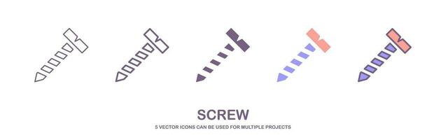 single lijn icoon van zelftappend schroef icoon Aan geïsoleerd wit achtergrond. nagel, bout, schroef icoon vector illustratie Aan wit achtergrond.