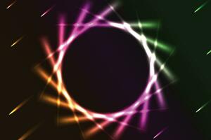 circulaire neon behang, neon achtergrond, circulaire neon met verlichting achtergrond vector