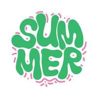 groovy zomer hand- getrokken vector belettering Aan wit. koel groovy decoratief kleurrijk belettering