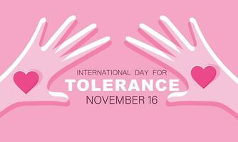 Internationale dag voor tolerantie. achtergrond, banier, kaart, poster, sjabloon. vector illustratie.