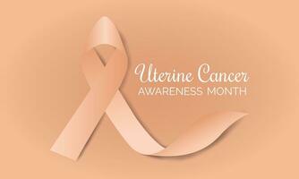 banier met baarmoeder kanker bewustzijn realistisch lint.bewustzijn maand in september. endometrium kanker en baarmoeder sarcoom. vector