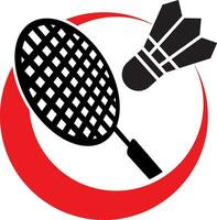 badminton kampioenschap logo met racket en shuttle concept voor sport- apps en websites vector