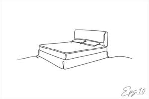 bed doorlopend lijn vector illustratie