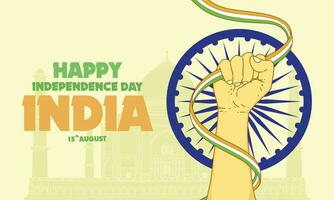 vlak Indië onafhankelijkheid dag illustratie met vlag achtergrond vector