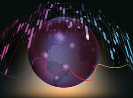 globaal netwerk verbinding. wereld kaart punt en diagram lijn samenstelling vector