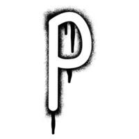 alfabet brief p stencil graffiti met zwart verstuiven verf vector