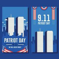 9 11 patriot dag vlak verticaal banier achtergrond sjabloon vector