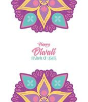 gelukkig diwali festival van lichten bloemen mandala decoratie bloem, vector design