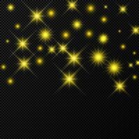 goud backdrop met sterren en stof sparkles vector