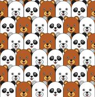 tekenfilm patroon van bears en panda's bekleed omhoog, Daar zijn zon beren, polair bears en panda vector