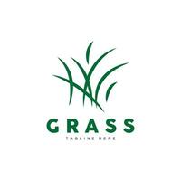 groen gras logo ontwerp, boerderij landschap illustratie, natuurlijk landschap vector