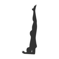 slank sportief jong vrouw aan het doen yoga geschiktheid opdrachten. gezond levensstijl. vector silhouet illustraties ontwerp geïsoleerd Aan wit achtergrond voor t-shirt grafiek, pictogrammen, web, affiches, afdrukken