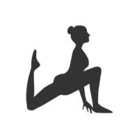 slank sportief jong vrouw aan het doen yoga geschiktheid opdrachten. gezond levensstijl. vector silhouet illustraties ontwerp geïsoleerd Aan wit achtergrond voor t-shirt grafiek, pictogrammen, web, affiches, afdrukken