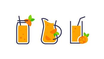 vers fruit smoothies logo, plat ontwerp icoon vector illustratie