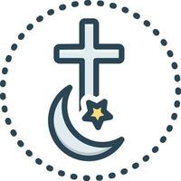 kleur icoon voor religie vector
