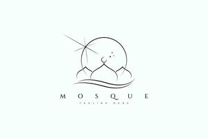 moskee modern logo sjabloon met uniek concept heilig nacht fenomeen abstract illustratie. vector