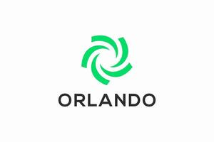 gemakkelijk abstract logo circulaire twist orkaan voor bedrijf teken symbool met groen kleur vector