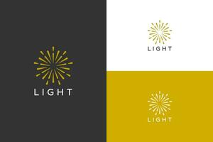 licht zon modern en gemakkelijk concept mobiel app en web sjabloon symbool icoon logo vector