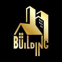 vrij vector goud gebouw logo ontwerp