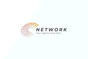 netwerk communicatie digitaal internet globaal technologie bedrijf bedrijf dots concept logo vector