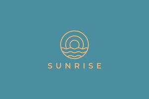 logo zon en Golf cirkel insigne vorm abstract illustratie zonsopkomst zonsondergang natuurlijk concept vector