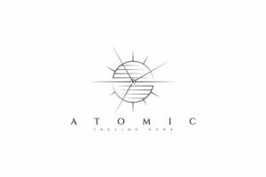 logo straling atoom energie meetkundig chemisch energie abstract creatief teken symbool. vector