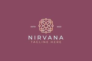 nirvana concept mandala lotus bloemen abstract meetkundig logo bedrijf zen, yoga, meditatie, schoonheid, spa, hotel en toevlucht premie merk vector