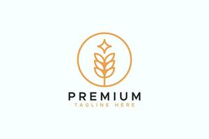 premie meel kwaliteit voor biologisch voedsel en granen etiket logo vector
