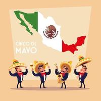 vakantie cinco de mayo met mannen in pak mariachi vector