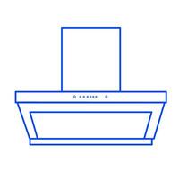 blauw keuken afzuigkap ventilator icoon geïsoleerd Aan wit achtergrond. kookplaat kap. keuken uitlaat. huishouden apparaat. willekeurig dynamisch vormen. vector illustratie. bewerkbare hartinfarct.