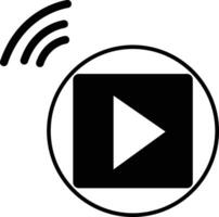video streaming Speel knop vorm geven aan, omroep icoon vector