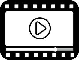 multimedia video speler vorm geven aan, video streaming pictogram vector illustratie