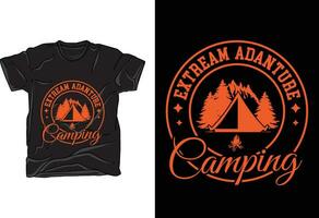 vector avontuur camping buitenshuis berg t-shirt ontwerp sjabloon