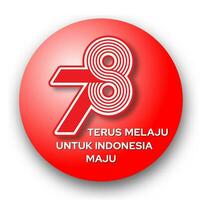 78 jaren Indonesië onafhankelijkheid dag logo knop vector
