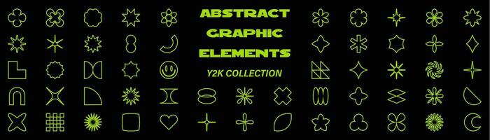 reeks abstract meetkundig elementen. brutalist meetkundig vormen verzameling. vector illustratie.