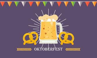 gelukkig oktoberfeest bier festival vlak ontwerp achtergrond vector