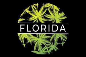 t-shirt florida cirkelvormig ontwerp met palmbomen vector