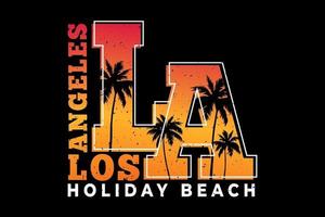 t-shirt los angeles vakantie strand zonsondergang hemel ontwerp vector