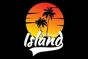 t-shirt californië eiland prachtig zonsondergang hemelontwerp vector