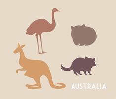 australië label met wilde dieren vector