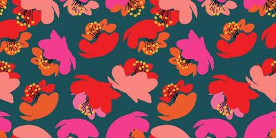 hand- getrokken bloemen, naadloos patronen met bloemen voor kleding stof, textiel, kleding, omhulsel papier, omslag, banier, interieur decor, abstract achtergronden. vector