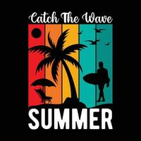 zomer vector wijnoogst Hawaii surfing etiket 2